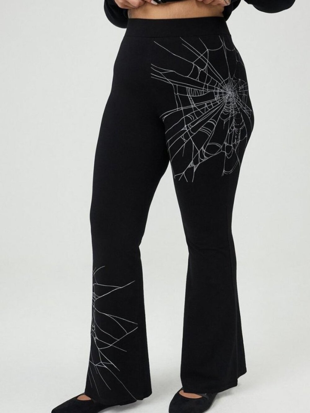 Torrid 4 4X flare spider web goth gothic leggings pants plus size boot cut
